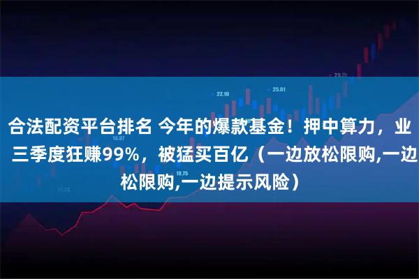 合法配资平台排名 今年的爆款基金!押中算力,业绩大爆发!三季度狂赚99%,被猛买百亿(一边放松限购,一边提示风险)